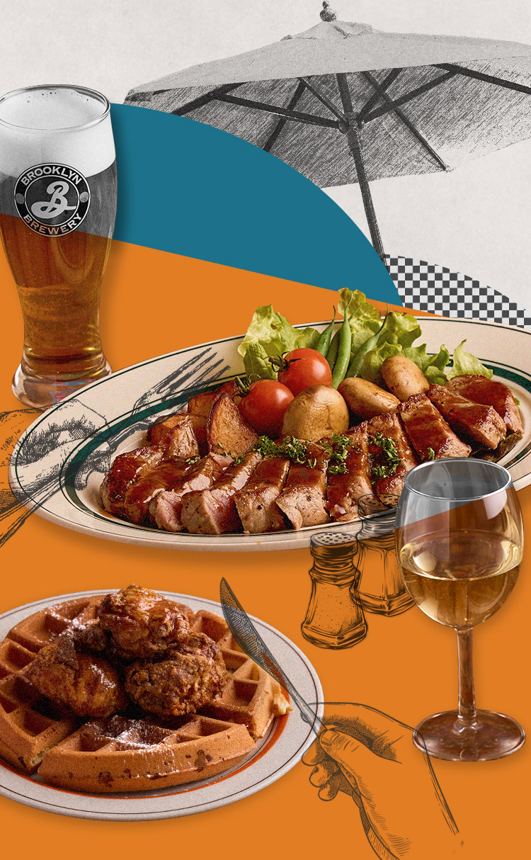 肉料理とビール
